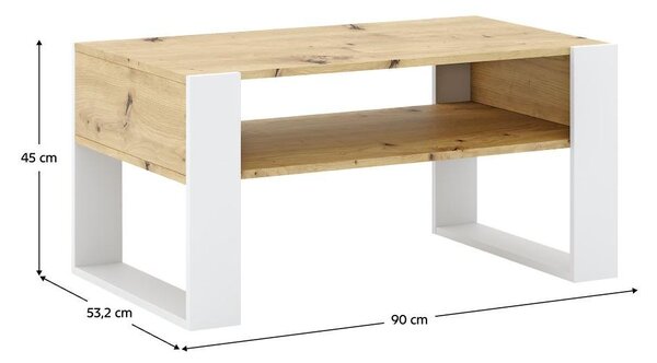 NovýNábytok.sk Konferenčný stolík Corosta 1 (dub artisan + biela) . Vlastná spoľahlivá doprava až k Vám domov. 1097157
