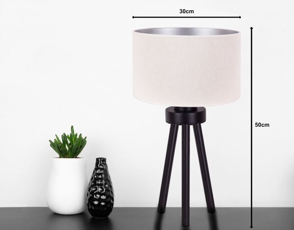 Duolla - Stolná lampa LYON 1xE27/15W/230V pr. 30 cm krémová