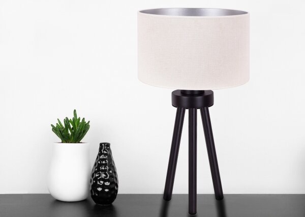 Duolla - Stolná lampa LYON 1xE27/15W/230V pr. 30 cm krémová