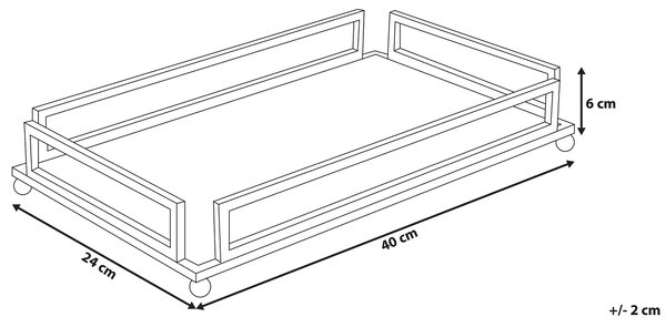 Servírovacia tácka zlato-modrý efekt akvarelu 40 x 24 cm v štýle glam
