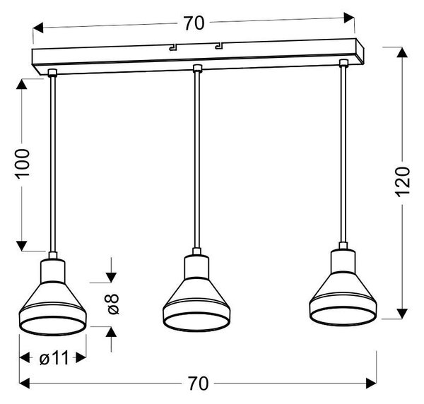 Čierno-zlatý závesný luster Gregory pre žiarovku 3x E14 – LED lustre a svietidlá > Kolekcie svietidiel > Kolekcia svietidiel GREGORY