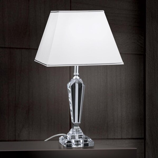 Orion LA 4-1201 - Krištáľová stolná lampa VERONIQUE 1xE27/60W/230V biela/číra