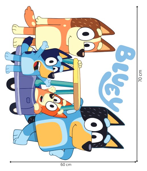 60x70cm Bluey - textilná nálepka na stenu