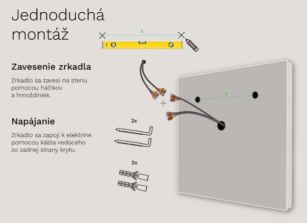 SMART Zrkadlo do kúpeľne s LED osvetlením M5 premium + SmartScreen with Google TV