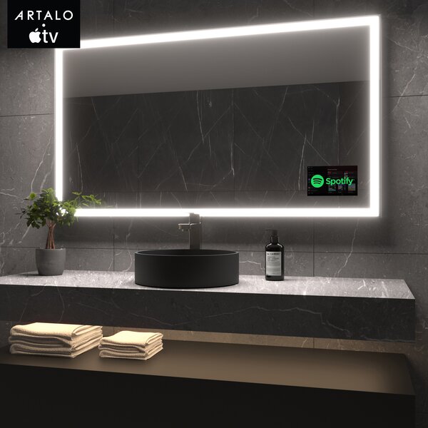SMART Zrkadlo do kúpeľne s LED osvetlením M1 premium + SmartScreen with Apple TV