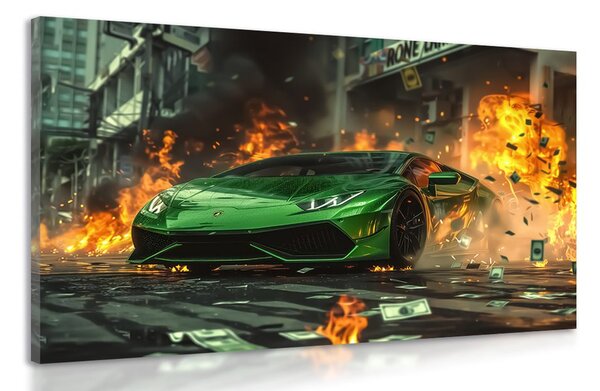 Obraz zelené Lamborghini Huracán