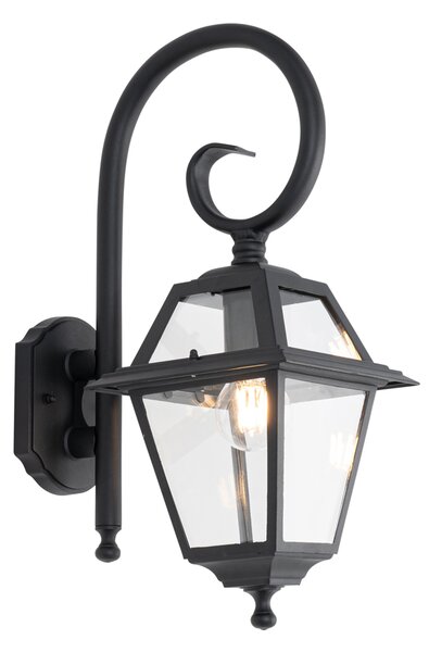 Klasická vonkajšia nástenná lampa čierna IP44 - Berta