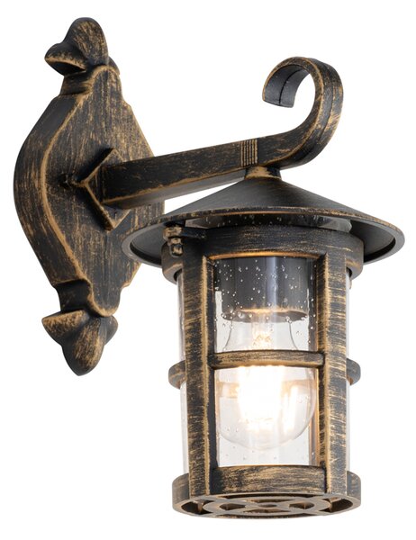 Klasická vonkajšia nástenná lampa starožitné zlato IP44 - Herb