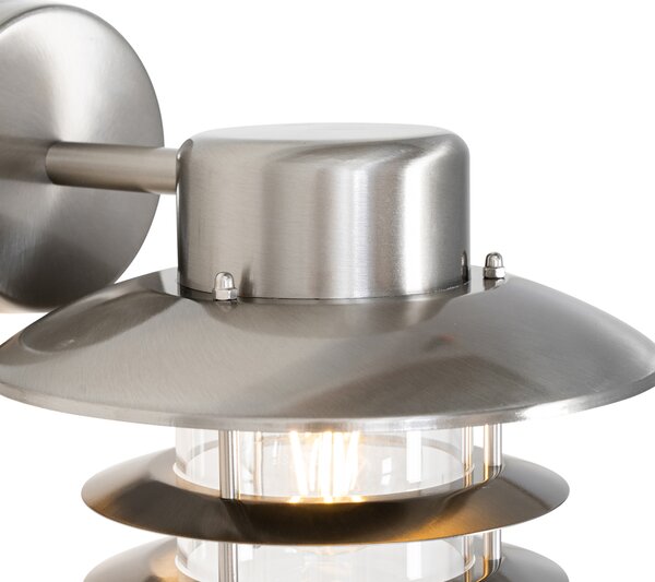 Priemyselná nástenná lampa oceľ IP44 - Shell
