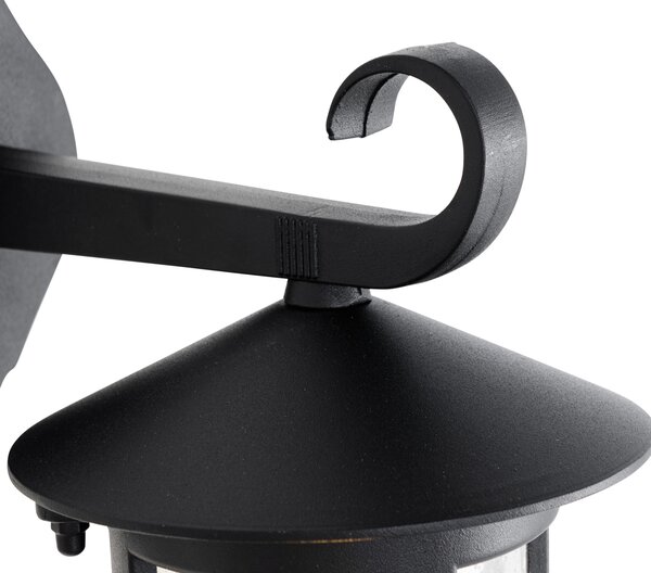 Klasická vonkajšia nástenná lampa čierna IP44 - Herb