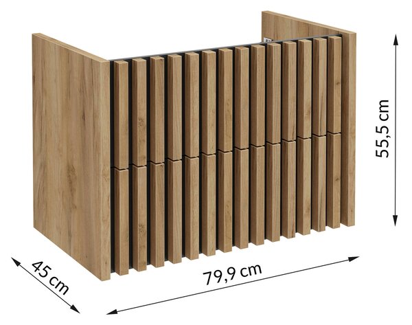 SKRINKA S UMÝVADLOM, čierna, farba duba, farba duba, 81 cm MID.YOU - Kúpeľňové skrinky, Online Only