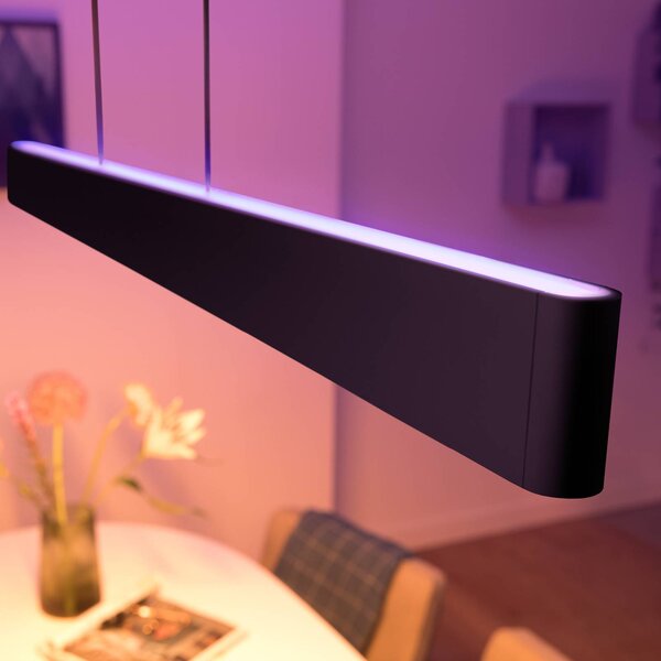 Philips Hue Ensis závesná lampa, WACA, čierna, Čierna, Obývacia izba / jedáleň, Hliník, Moderný, Závesné svietidlo