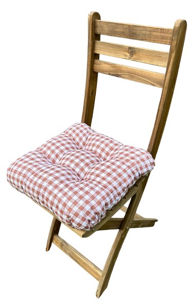 Didatex Podložka na stoličku - Kocka malá hnedá