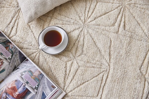 Diamond Carpets India , Ručne viazaný kusový koberec Michelangelo I DESP P105 (2), 80x150, biela, obývacia izba