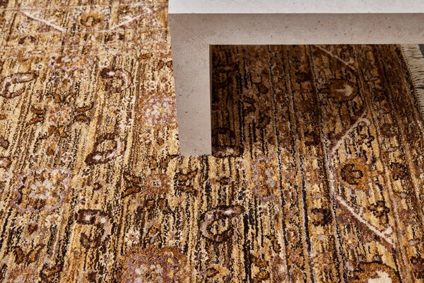 Diamond Carpets India , Ručne viazaný kusový koberec Babylon DESP HK20 Camel Mix, 80x150, hnedá, obývacia izba