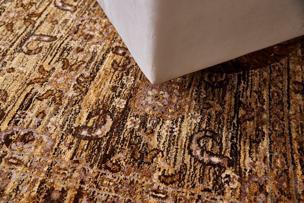 Diamond Carpets India , Ručne viazaný kusový koberec Babylon DESP HK20 Camel Mix, 80x150, hnedá, obývacia izba
