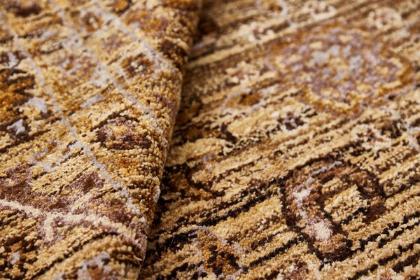 Diamond Carpets India , Ručne viazaný kusový koberec Babylon DESP HK20 Camel Mix, 80x150, hnedá, obývacia izba
