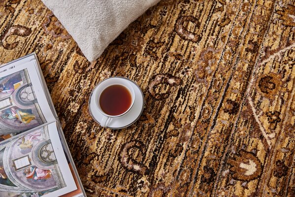 Diamond Carpets India , Ručne viazaný kusový koberec Babylon DESP HK20 Camel Mix, 80x150, hnedá, obývacia izba