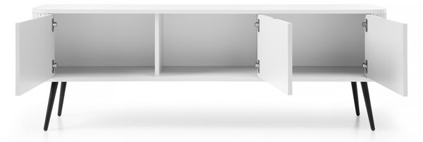 TV STOLIK BELLISSA BIELY + ČIERNE NOŽIČKY 168 cm