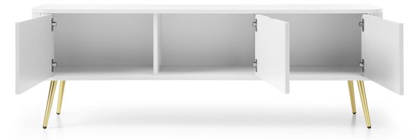 TV STOLIK BELLISSA BIELY + ZLATÉ NOŽIČKY 168 cm