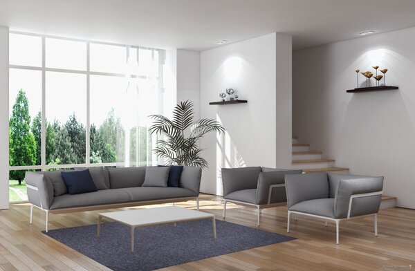 Vopi , Kusový koberec Astra šedá štvorec, 60x60, šedá, chodba / predsieň