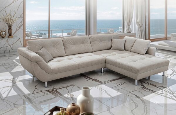 ROHOVÁ SEDAČKA, plast, textil, kompozitné drevo, béžová Livetastic - Sedačky, Online Only