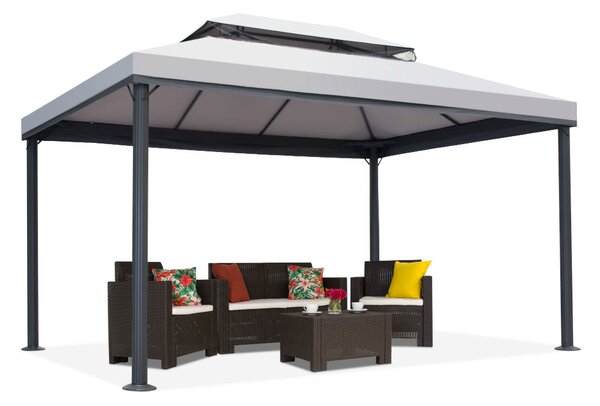 Sivý záhradný pavilón Valencia 4x4 m Garden Point