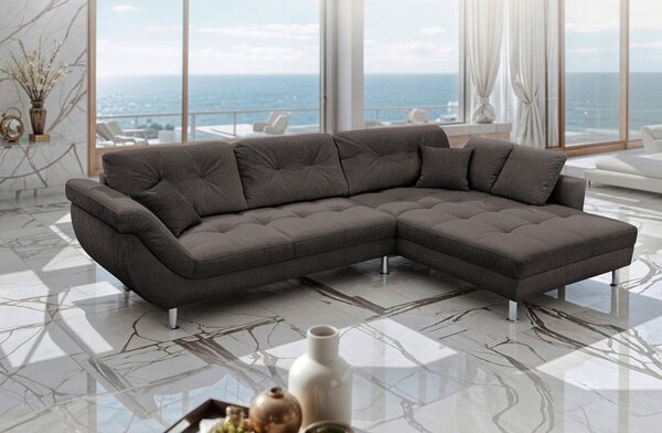 ROHOVÁ SEDAČKA, plast, textil, kompozitné drevo, tmavohnedá Livetastic - Sedačky, Online Only