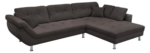 ROHOVÁ SEDAČKA, plast, textil, kompozitné drevo, tmavohnedá Livetastic - Sedačky, Online Only