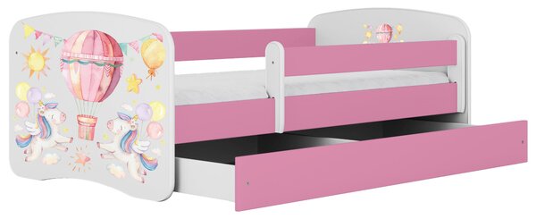 POSTEĽ PRE DETI A MLÁDEŽ 80/160 cm, biela, pink MID.YOU - Detské izby, Online Only