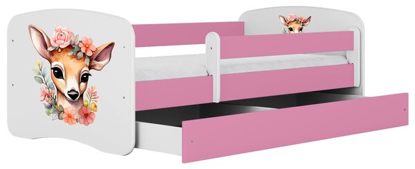 POSTEĽ PRE DETI A MLÁDEŽ 80/160 cm, biela, pink MID.YOU - Detské izby, Online Only