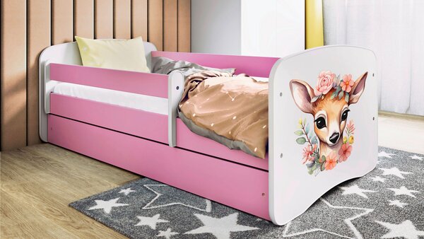 POSTEĽ PRE DETI A MLÁDEŽ 80/160 cm, biela, pink MID.YOU - Detské izby, Online Only