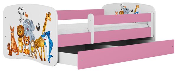 POSTEĽ PRE DETI A MLÁDEŽ 80/160 cm, biela, pink MID.YOU - Detské izby, Online Only