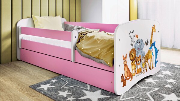 POSTEĽ PRE DETI A MLÁDEŽ 80/160 cm, biela, pink MID.YOU - Detské izby, Online Only