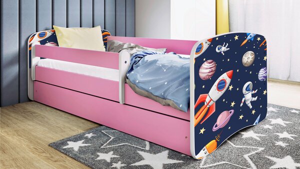 POSTEĽ PRE DETI A MLÁDEŽ 80/160 cm, biela, pink MID.YOU - Detské izby, Online Only