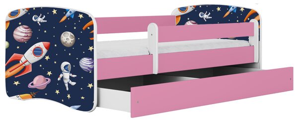 POSTEĽ PRE DETI A MLÁDEŽ 80/160 cm, biela, pink MID.YOU - Detské izby, Online Only