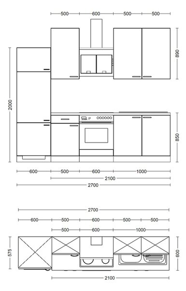 KUCHYNSKÝ BLOK 270 cm MID.YOU - Online Only kuchyne, Online Only