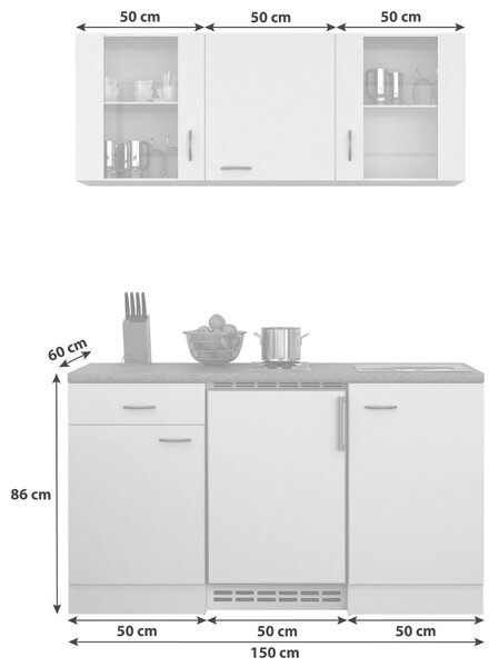 MINIKUCHYŇA 150 cm MID.YOU - Online Only kuchyne, Online Only
