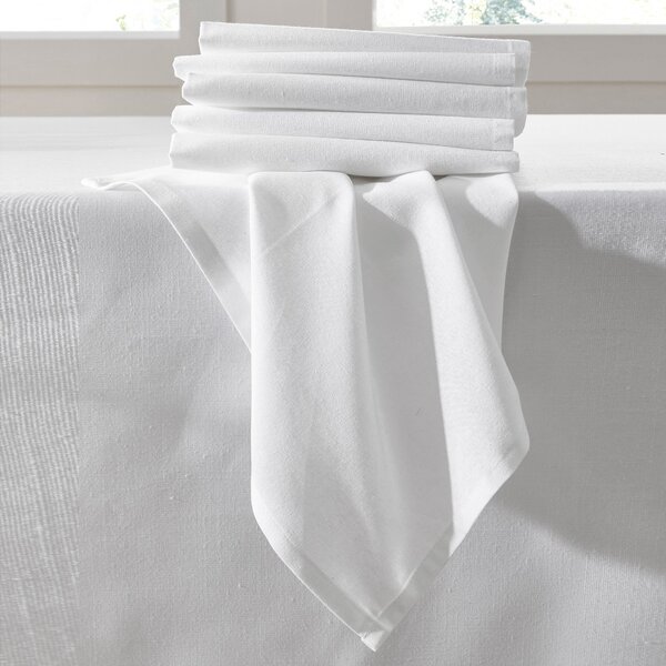 Blancheporte Súprava 6 jednofarebných textilných obrúskov biela obrúsky 6 ks 45x45cm