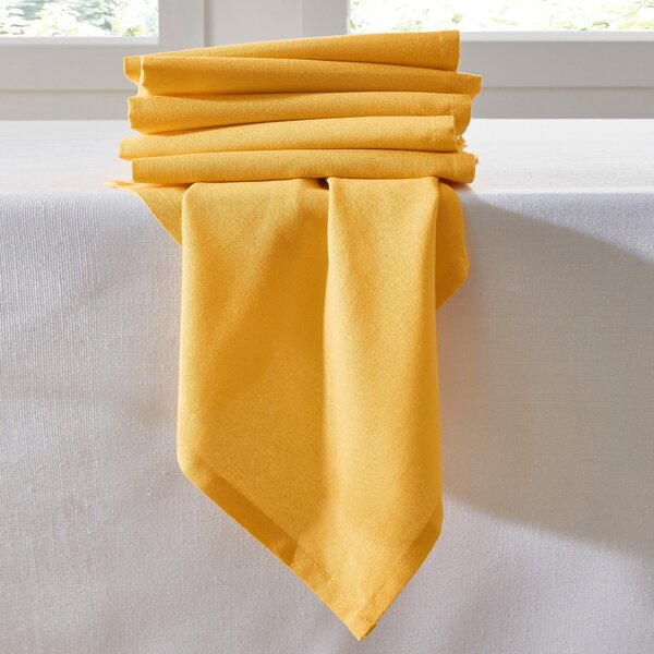 Blancheporte Súprava 6 jednofarebných textilných obrúskov žltá obrúsky 6 ks 45x45cm