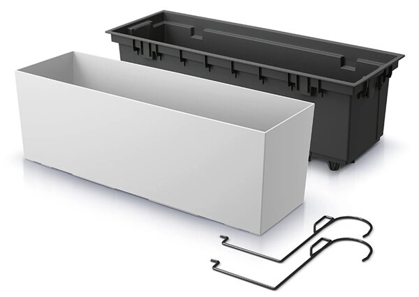 Plastový balkónový kvetináč DUC600W 58 cm - biela