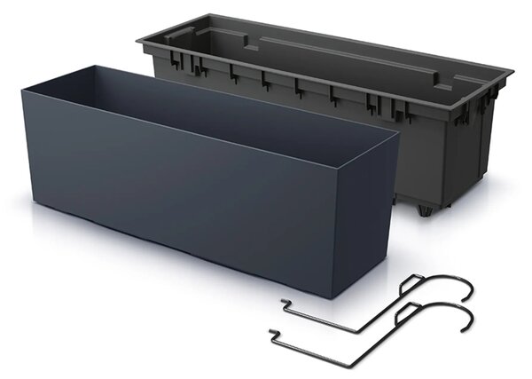 Plastový balkónový kvetináč DUC600W 58 cm - antracit