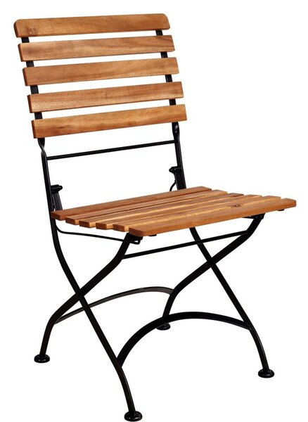 PARKLIFE Skladacie stoličky prírodná čierna, 2 ks