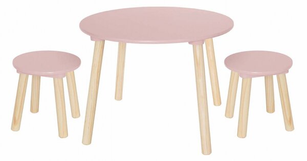 Jabadabado Stôl a 2 stoličky ružový