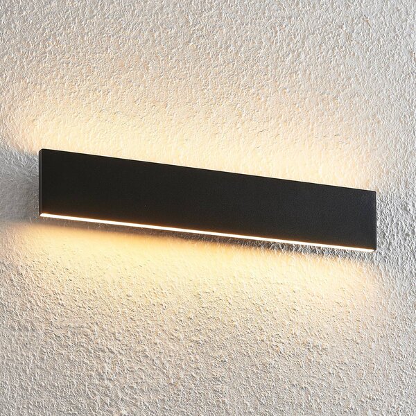Lindby Ignazia LED nástenná lampa, 47 cm, čierna