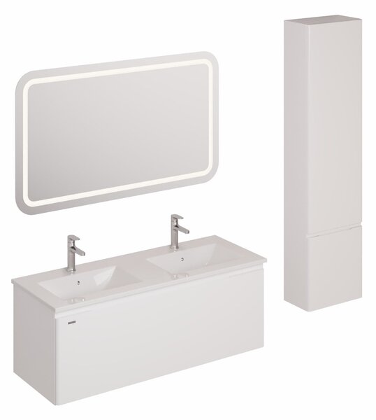 Kúpeľňová zostava s umývadlom vrátane umývadlovej batérie, vtoku a sifónu Naturel Ancona biela KSETANCONA7