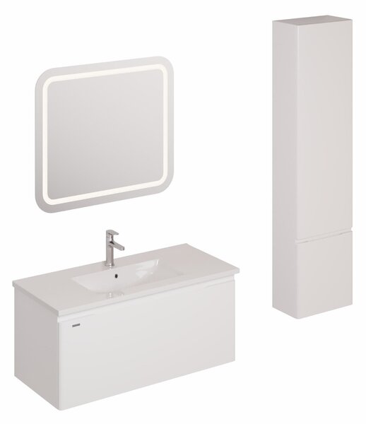 Kúpeľňová zostava s umývadlom vrátane umývadlovej batérie, vtoku a sifónu Naturel Ancona biela KSETANCONA3