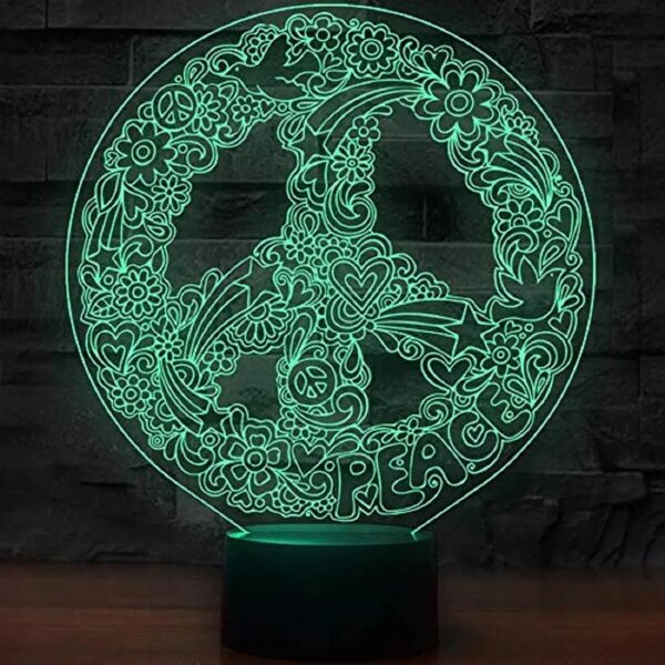 3Dmix 3DL-DRGB002 – 3D LED nočná lampa - Hippies (Dual RGB)