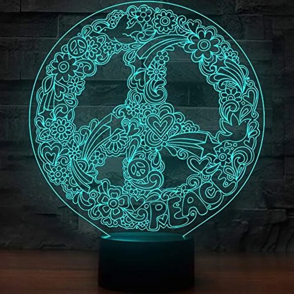 3Dmix 3DL-DRGB002 – 3D LED nočná lampa - Hippies (Dual RGB)