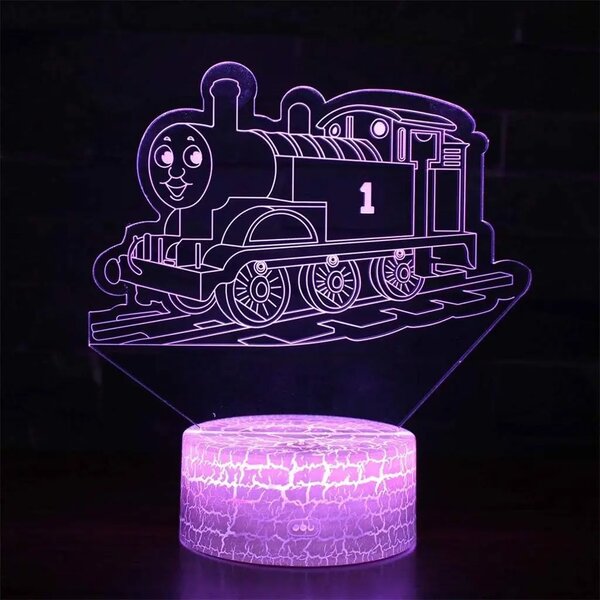 3Dmix 3DL-DRGB003 – 3D LED nočná lampa - Vlak Tomáš (Dual RGB)